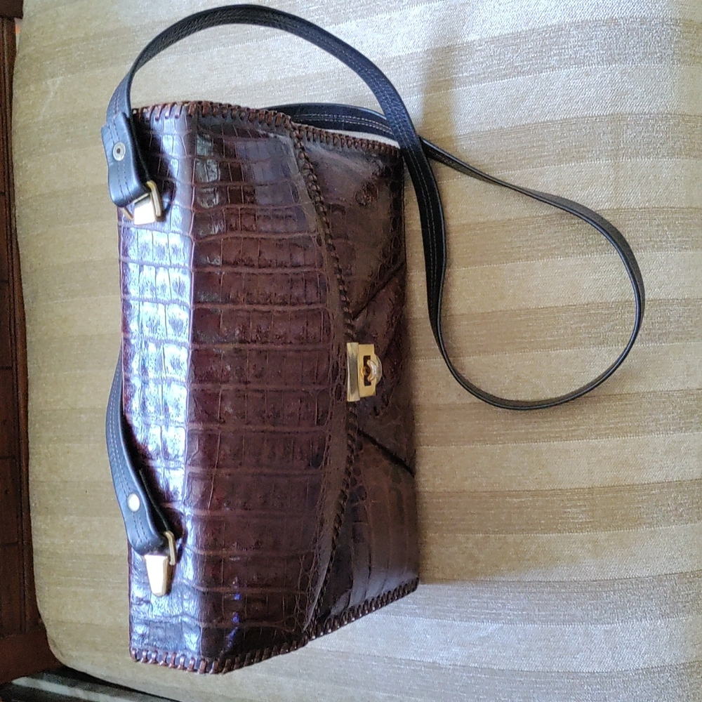 Crocodile leather purse